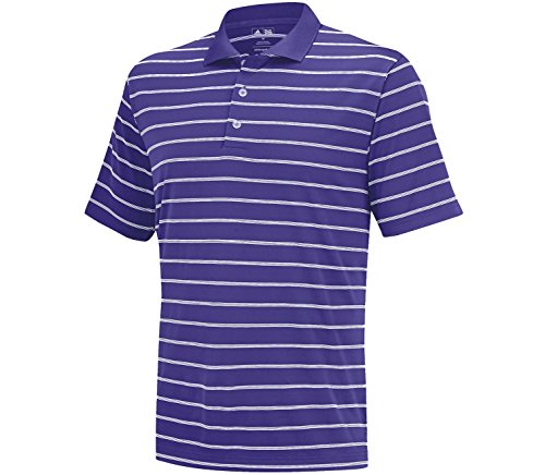 adidas Golf Men's Classic 2 Color Stripe Polo Shirt, Night Flash/White, XX-Large