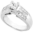 One of a Kind 2-2/5ctw EGL Cert Princess & Baguette Diamond Ring (GH/VS-SI1) in Platinum