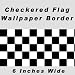 Checkered Flag Cars Nascar Wallpaper Border-6 Inch (No Edge)