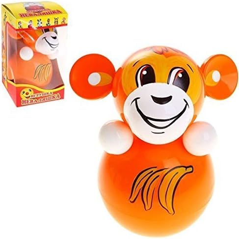 Tumbler Toy, Roly-poly Baby Toy Nevalyashka "Monkey" 3.5"x3.5"x6.3"