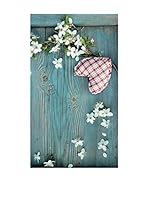 Huella deco Felpudo de Vinilo (Azul Celeste/Rosa)