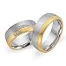 Hochwertige Eheringe aus 750er Gelb- und Weissgold 8 Diamanten WR0693-7s