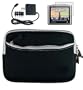GPS Home Wall Charger + Garmin Nuvi 255W 850 765T 780 1350 Neoprene Carrying Case for Garmin 4.3 inch GPS + Screen Protector (Many Colors) (Black*)