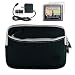 GPS Home Wall Charger + Garmin Nuvi 255W 850 765T 780 1350 Neoprene Carrying Case for Garmin 4.3 inch GPS + Screen Protector (Many Colors) (Black*)