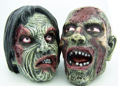 Bloody Zombie Heads Halloween Decoration Decorative Scary Faces Horror Lot of 2