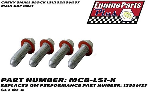 EPP CHEVY SMALL BLOCK, LS1/LS2/LS6/LS7 MAIN CAP BOLT PART NUMBER: MCB-LS1-K REPLACES GM PERFORMANCE PART NUMBER: 12556127 SET OF 4