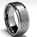 8MM Men's Tungsten Carbide Ring with Celtic Design sizes 7 to 15