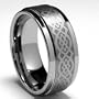 8MM Men's Tungsten Carbide Ring with Celtic Design sizes 7 to 15