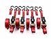 Scorpion Strap Ratchet Tie Downs 4 Pack - Great For Cargo Moving Hauling Securing - Breaking Strength 1500 Lb - Load Cap 500 Lb - 16.7ft Length - Blue