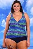 Indigo Bay Wickerbasket Plus Size Surplice Swimsuit - Plus Size Swimsuit Plus Size Swimsuits