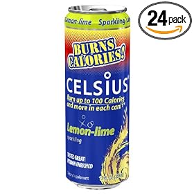 Celsius Calorie Burner, Lemon Lime, 12-Ounce Cans (Pack of 24)