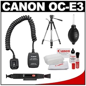 Canon OC-E3 Off-Camera Flash Shoe Cord + Tripod + Accessory Kit for Speedlite 270EX, 430EX II & 580EX II Flash Units