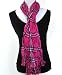 Trendy Burberry Style Fringed Plaid Viscose Scarf (Hot Pink1)