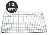 12 QTY - 1/2 SIZE WIRE PAN GRATE / COOLING RACK - RESTAURANT