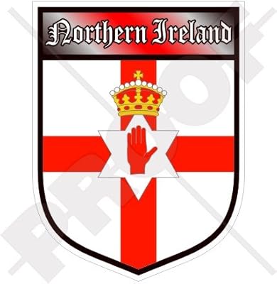 NORTHERN IRELAND Ulster Banner UK Shield 100mm (4") Vinyl Bumper Sticker, Decal