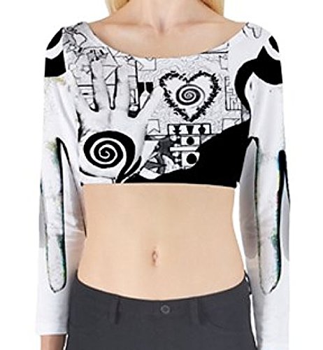 Original MacGiobuin Creatives Design on a Long-sleeved crop Top (Tight fit). Hand &amp; heart