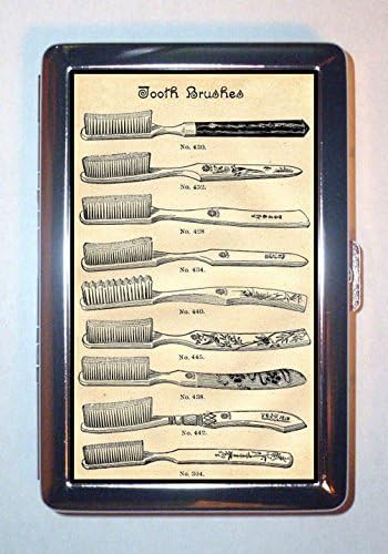 1880s Toothbrush Dentist Victorian Ad Art: Stainless Steel ID or Business Card Holder