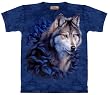 Wolf In Blue Foliage T-Shirt, Available in Various Sizes