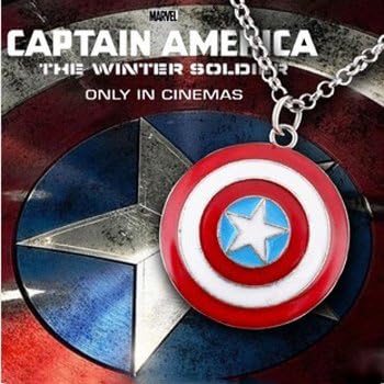Valentine Gift for Him: Super Hero Marvel Captain America Shield Pendant Necklace for Boys by Inspiring Life Jewelry (Capitain America Shield)