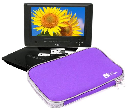 DURAGADGET Durable & Lightweight Purple Dual Zip Portable DVD Player Carry-Case For Xoro HSD 7790