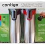 Contigo 2 Pack 16 Oz Double Wall Vacuum Insulated Autoseal Stainless Steel Travel Mugs - (Red & Black Top)