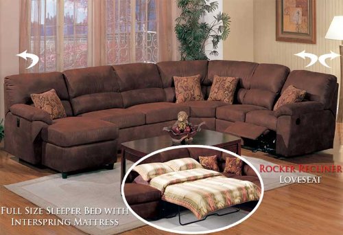 5pcs Sectional Fabric Full Bed Recliner Sofa BQ-S801P1