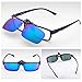 Cyxus Flash Polarized Mirrored Sunglasses Clip-On Glasses, Men & Women [Blue Flash]