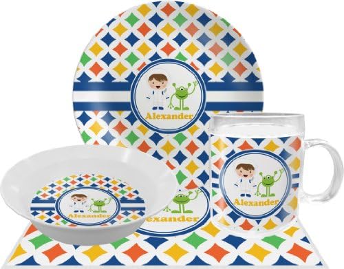 Boy's Astronaut Dinner Set - 4 Pc (Personalized)
