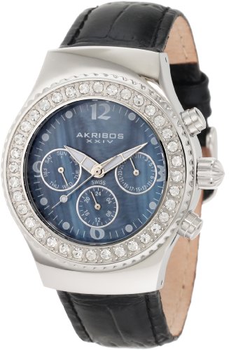 Akribos XXIV Women's AKR449BK Ultimate Swiss Chrono Black Watch