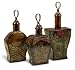 Set of 3 Unique Decorative Metal Bottles with Lids Set of 3 Unique Decorative Metal Bottles with Lids
