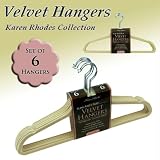 SET OF 6 VELVET HANGERS - IVORY - Home and Garden > Organization