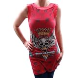 CHRISTIAN AUDIGIER Ed Hardy VF Skull Tunic Womens Dress Top