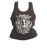 Lucky 13 Goth King Beater Shirt Crowned Skull Crossbones design Ladies Beater Shirt