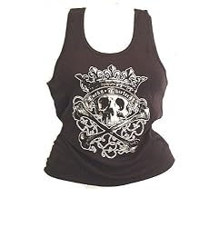 Lucky 13 Goth King Beater Shirt Crowned Skull Crossbones design Ladies Beater Shirt