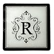 Monogram Elegant Glass Trivet - R Monogram Elegant Glass Trivet - R