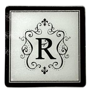 Monogram Elegant Glass Trivet - R