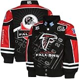 NFL Atlanta Falcons Toddler Black-Red Scoreboard Full Button Twill Jacket (2T)