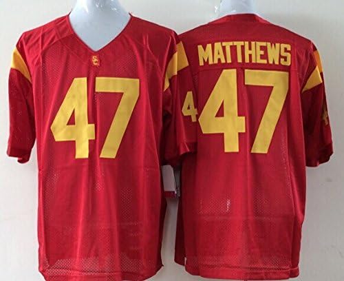 NCAA USC Trojans NO.47 Matthews Red NCAA Football Jersey Man's Football Shirt-XL