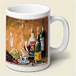 Coffee Mug ~ Wine and Dine ~ large 14 oz capacity ~ one ceramic mug ~ code 761