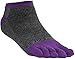 FUN TOES Women's Cotton Toe Socks-Breathable-6 PAIRS Pack-Size 9-11-Lightweight (2 Black/ 2White/ 2Grey-Purple)