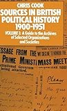 Sources in British political history, 1900-1951