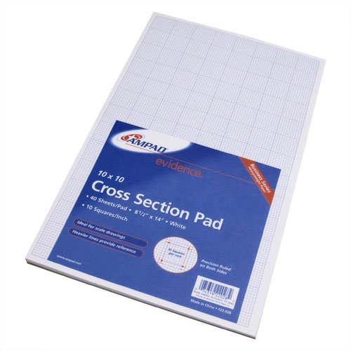 Ampad Evidence Cross-section Legal-Size Quadrille Pad, White (22-028)
