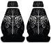 Seat Cover Low Back - Lethal Threat - Dual Winged Skull & Sword - Pair