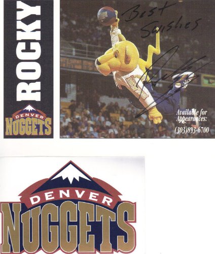 DENVER NUGGETS BASKETBALL TEAM MASCOT ROCKY SIGNED CARD