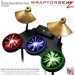 Lightning Colors Skin by WraptorSkinz fits Guitar Hero 4 World Tour Drum Set for Nintendo Wii, XBOX 360, PS2 & PS3 (DRUMS NOT INCLUDED)