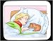 Decorated Mouse Pad with human, body, individuals, individual, kitten, persons, cat, humans, people, child, person, sleeping, bed