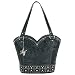American West Boot Scoot Boogie Zip Top Tote - Tanned Shiny Black