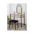 Black Wrought Iron Sunburst Design Vanity Set By Coaster