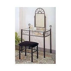 Black Wrought Iron Sunburst Design Vanity Set By Coaster
