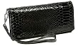 Wristlet Purse Clutch Organizer Wallet Croc Style and Snake Embossed Choice of Colors Black Leopard Burgundy Green